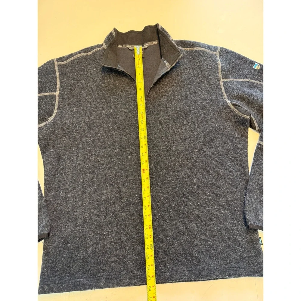 Kuhl ThermoKore Mens XL 1/4 Zip Pullover Wool Blend Sweater Gray 3082